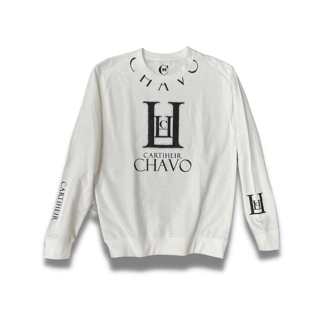 White Fashionable Designer Crewneck