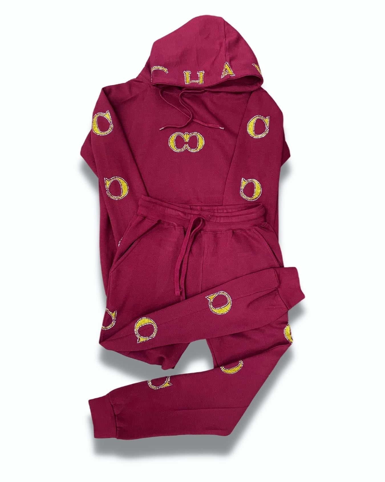 Maroon Unisex Highly Favored hoody set