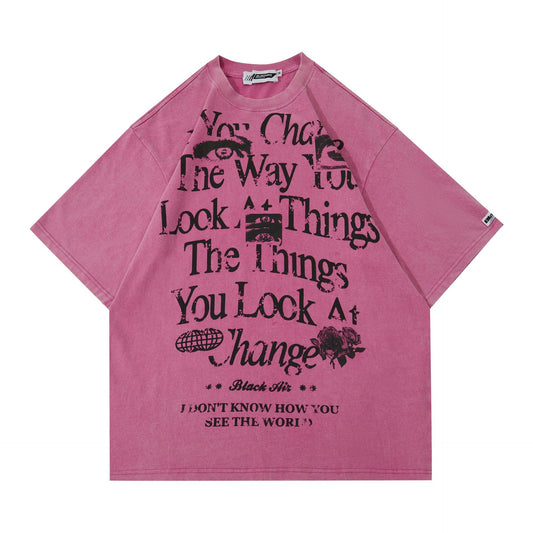 Retro Street Fashion Brand Men's Clothing Short Sleeve