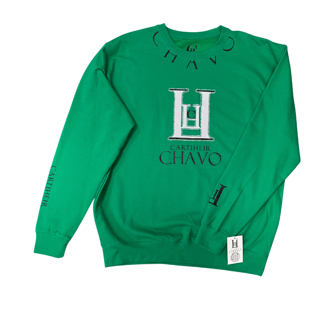 Green Fashionable Designer Crewneck